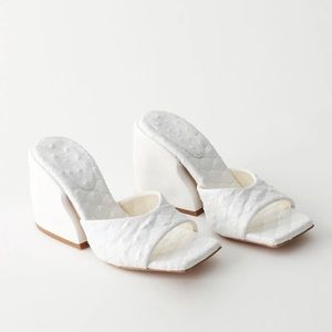 Tibi Kenji Quilt Ostrich Sandal - Size 37.5